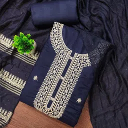 Nayanthara Trends Embroidered Unstitched Dress Material-picture-12