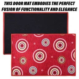 Kuber Industries Red & White Printed Rectangular Anti-Skid Doormat image 2