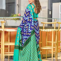 Panzora Abstract Block Printed Saree image 3