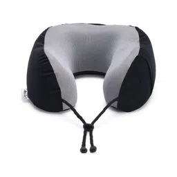 BOLDFIT Black Memory Foam Filled Cotton Ultra Soft Travel Pillow-image-63