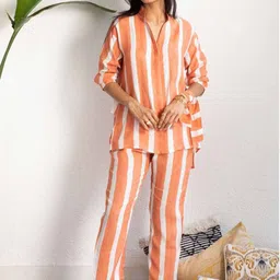 Jade & Julie Printed Pure Cotton Mandarin Collar Top With Trousers Co-Ords-image-30