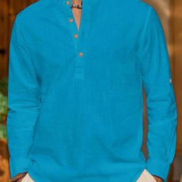 APEKTRA Slim Fit Band Collar Full Sleeves Short Kurta-49
