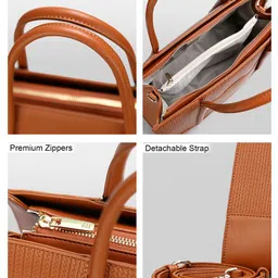 itti Textured PU Oversized Structured Handheld Bag image 4