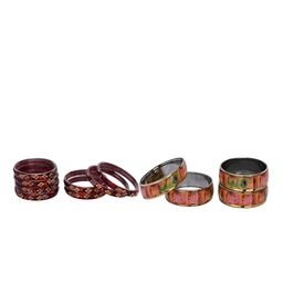 SOMIL Set Of 12 Maroon Alloy Bangles-picture-12