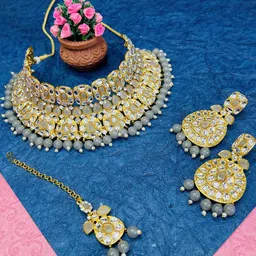VATSALYA creation Gold-Plated Artificial Stones Jewellery Set-image-12