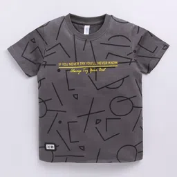 Ginie Boys Typography Printed Cotton T-shirt-13