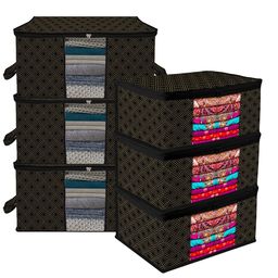 Kuber Industries Black Set of 6 Regular Multi-Utility Organisers-14