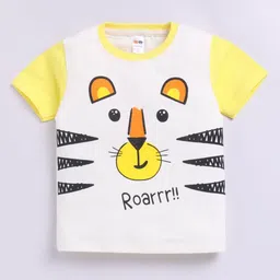 LITTLE NINJA Boys Graphic Printed Round Neck Cotton T-shirt-image-80