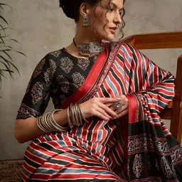 KCPC BANDHANI Maroon Silk Blend Sarees-image-19