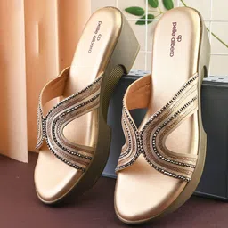 pelle albero Striped Ethnic Wedge Sandals with Laser Cuts-picture-0