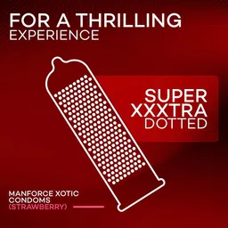 Manforce Set Of 4 Xotic Strawberry Flavoured Condoms- 10 Pcs Each image 3