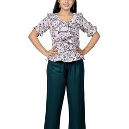 NEYSA Floral Print Crepe Fit & Flare Maxi Dress-image-0