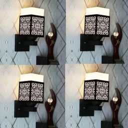 Gojeeva Black Wood Square Shaped Wall Lamp-picture-19