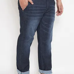 Instafab Plus Men Plus Size Relaxed Fit Light Fade Stretchable Jeans-1