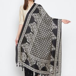Clora Creation Black & White Printed Dupatta-2