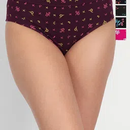 T.T. Pearl Pure Cotton Pack Of 5 Assorted Floral Printed Anti Microbial Basic Briefs-8