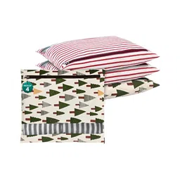 Aura Green & Maroon 4 Pieces Printed Mesh Cotton Clothes Storage Organizer-12