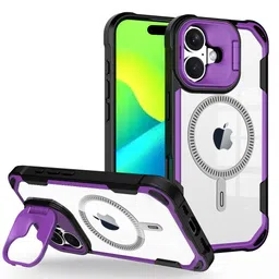 Luxury Kase LK164 iPhone 16 Invisible Stand Transparent Magnetic Back Case-picture-26