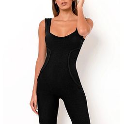 LULU & SKY Solid Scoop Neck Jumpsuit-picture-18