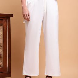 JAKANARY Women Solid Relaxed High-Rise Easy Wash Trousers-image-58