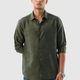 Snitch Men Dark Green Textured Shirt-picture-15