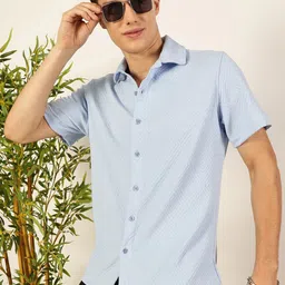 Thomas Scott Men Classic Spread Collar Micro Ditsy Printed Oversized Casual Shirt-image-37