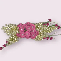 VAGHBHATT Floral Beaded Bridal Hair Veni-image-62