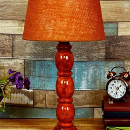 foziq Brown Textured Wood Table Lamps-12