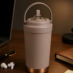 Myntra Elegant Homes Brown Single Stainless Steel Solid Double Wall Vacuum Water Bottle-image-43