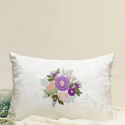 DESIGN GAATHA White & Green Floral Rectangle Cushion Covers-14