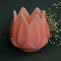 MAATIR DESIGNS Pink Scented Lotus Hand Poured Candle-11