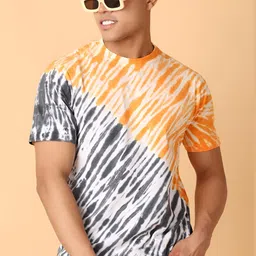 V-Mart Men Abstract Printed Round Neck Cotton T-shirt-image-13