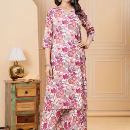 TOULIN Women Floral Printed Kurta with Palazzo-picture-17