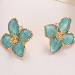 AKISON JEWELS Women Blue & Gold-Toned Floral Alloy Earrings-image-95