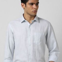 Van Heusen Men Spread Collar Solid Linen Formal Shirt-image-67