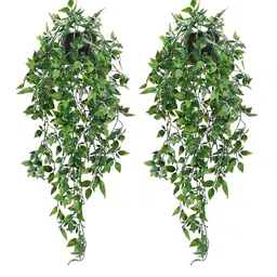 Ekhasa Green 2 Pieces Hanging Pothos Artificial Plant With Pot-40