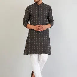 Armaan Ethnic Men Grey Indigo Kurta-picture-52