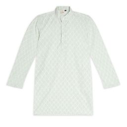 CHILINS Boys Woven Design Embroidered Mandarin Collar Kurta-image-93