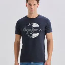Pepe Jeans Brand Logo Printed Pure Cotton Slim Fit T-shirt-image-23