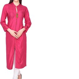 Inara Robes Women Pink Kurtas-image-104