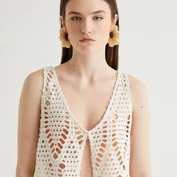 Koton Women Self Design V-Neck Top-image-88