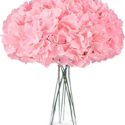 VRB DECOR Pink 10 Pieces Hydrangea Artificial Flower-12
