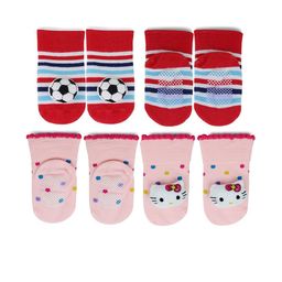 NESKA MODA 6 To 12 Months Baby Set Of 2 Pair Cotton Anti Slip Face Ankle Socks/ Booties-image-116