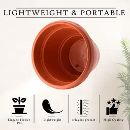 Kuber Industries Set Of 3 Orange-Coloured Planter With Pot image 5
