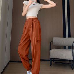 Moda Rapido Women Comfort Loose Fit Easy Wash Cargos Trousers-picture-48