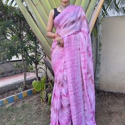DIVASTRI Tie and Dye Pure Chiffon Ready to Wear Jamdani Saree-image-48