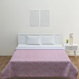 BLUSH Pink & Grey Floral Mild Winter 350 GSM Double Bed Dohar-image-77