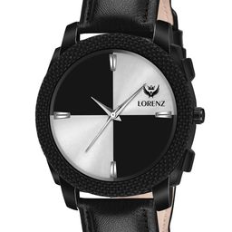 LORENZ Men Brass Dial & Leather Straps Analogue Watch MK-4010R-22