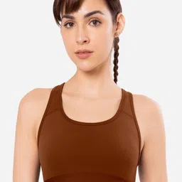 Amante Solid Padded Non-Wired Full Coverage Sports Bra-image-30