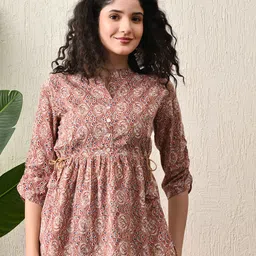 MURLI KURTI Women Mandarin Collar Printed Cotton Tunic-47